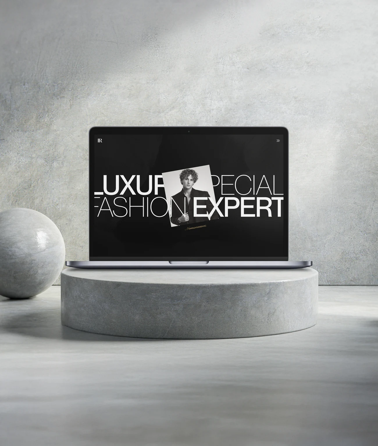 Luxury consultant website displayed on a laptop