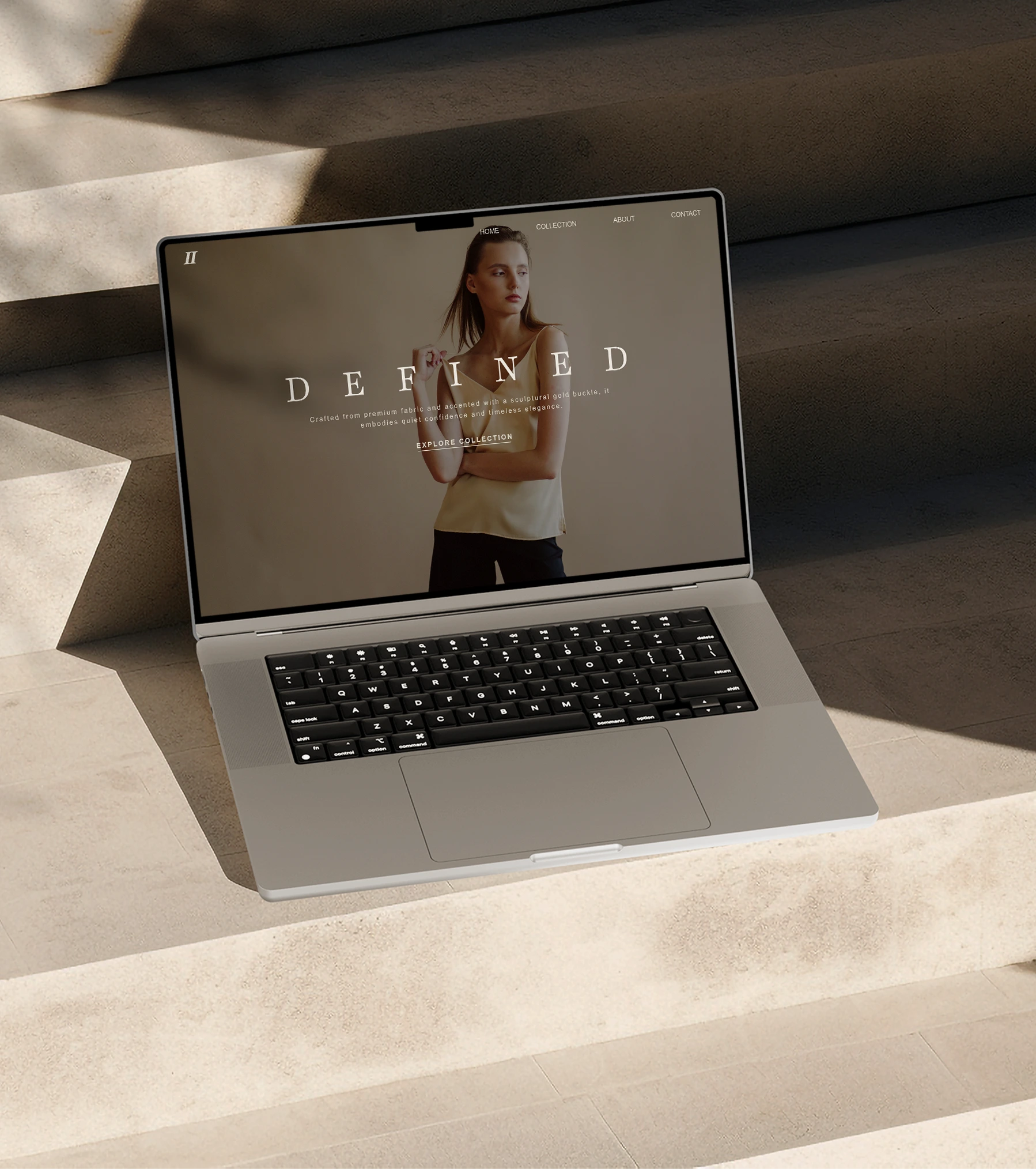 Refined Details fashion website shown on a laptop